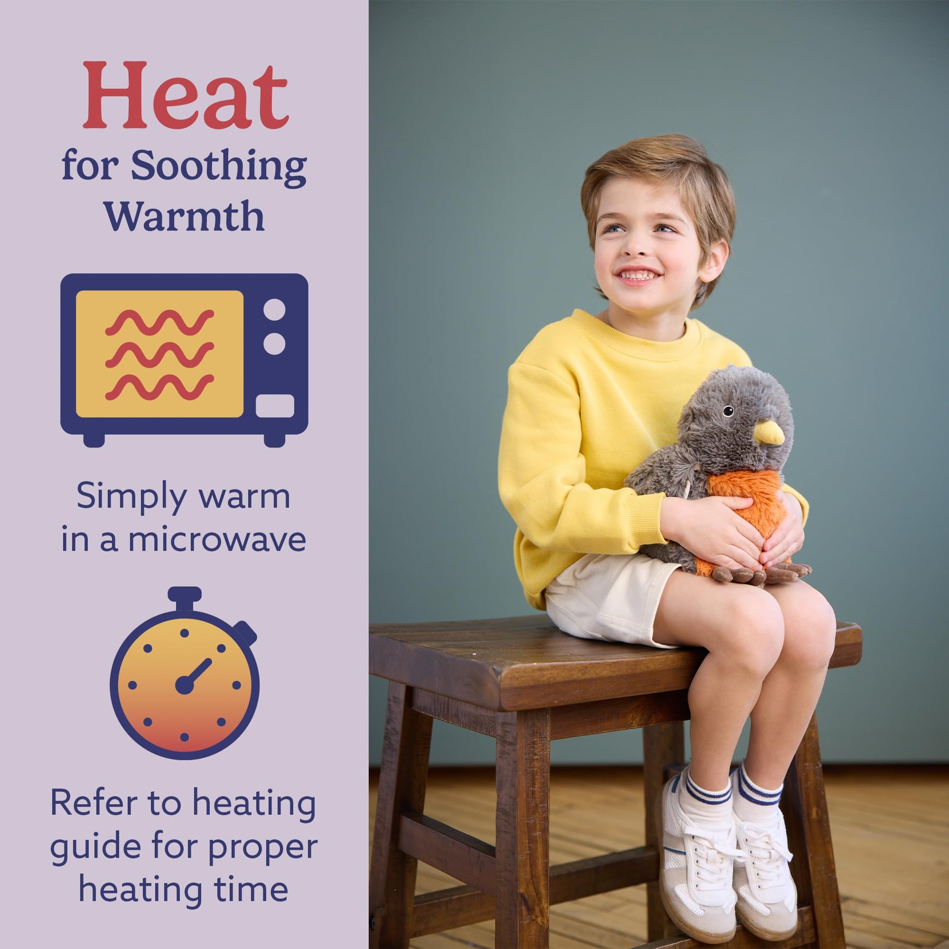 warmies Microwavable & Weighted Stuffed Animals, American Robin - Heated Stuffed Animal Plushie for Warmth & Comfort - Cute Soft Plush Toys for Adults