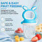 BunnyLuxe Silicone Baby Fruit Feeder for 4 to 10 Months Plus Baby Food Feeder Pacifier for Safe Self Feeding Teething Relief Fresh Food and Baby Led