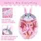 Rakki Dolli Doll Carry Cot Doll Carry Crib Doll Carrier with Fashion Embroidered Rabbit Face, Fits for 16” 18” American Girl Dolls