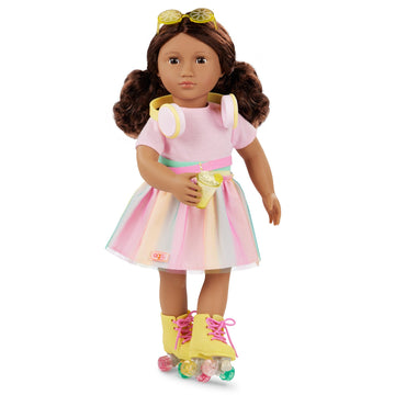 Outfit OG Deluxe - Rollerblades & Limonade - Skate Suit for 18 Inch Doll