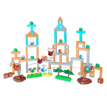 ROLOSO Newly Licensed Angry Birds Toys Playsets Build N’ Launch Construction Brick Assembly Building Blocks Sets Pig City Strike 2 Takedown Space