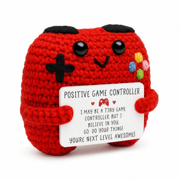 ZZOZPOP 1-Piece Handmade Crochet Game Controller Plush, Positive Game Controller Gift, Emotional Support Crochet, Ideal for Teen Gifts & Birthday