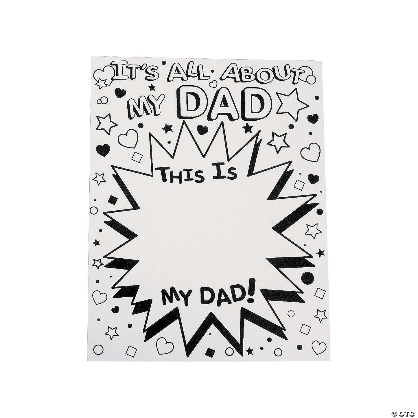 Fun Express All About My Dad Card Set of 12 - Giant Fathers Day Card from Kids to Color | DIY Fathers Day Crafts for Toddler, Preschool & Classroom |