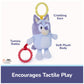 GUND Bluey Sensory Take-Along Toy, 7-Inch Teething Ring Rattle Stroller Toy