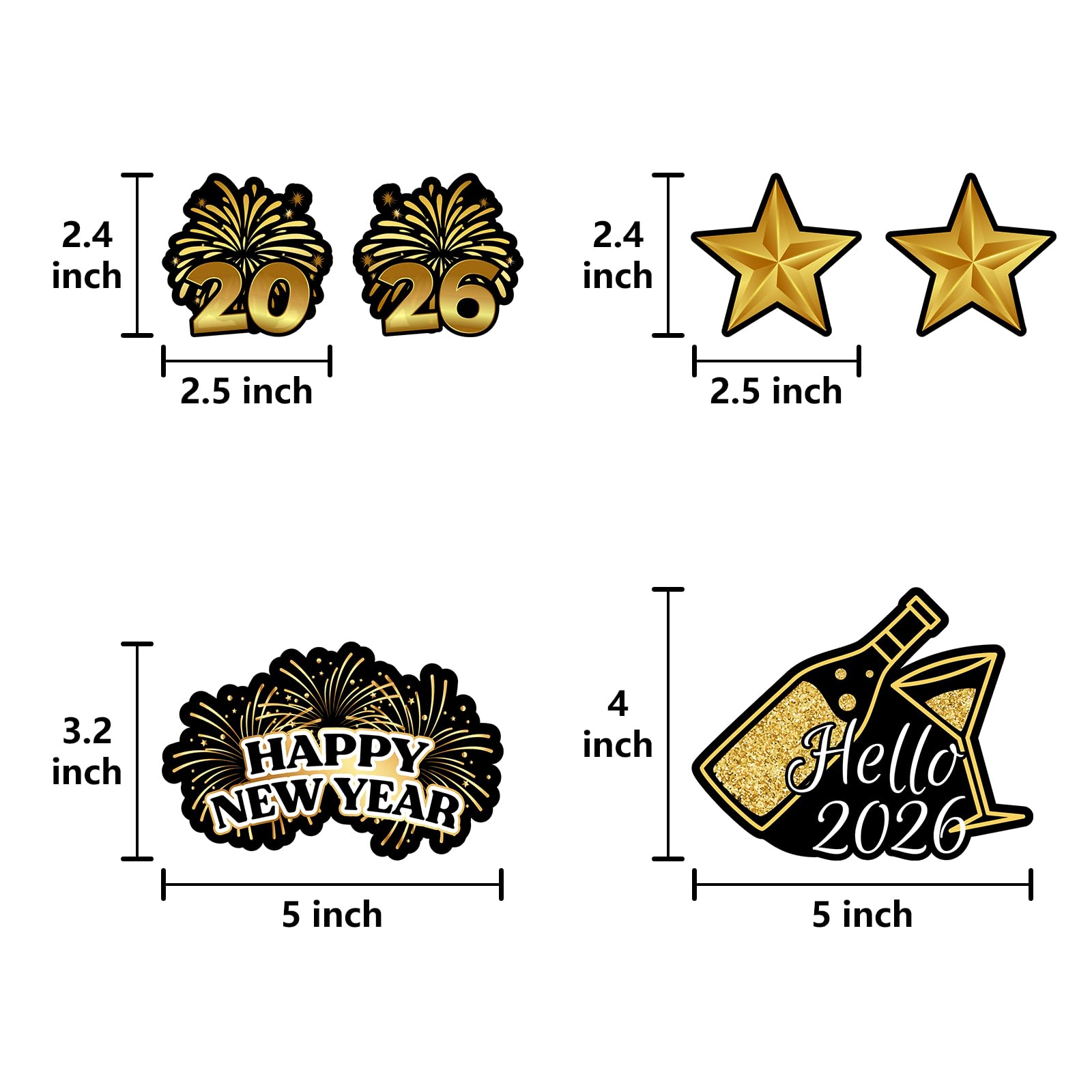 M1NTP1US + 8PCS Happy New Year Head Boppers - 2026 New Year’s Eve Headband Party Favors Supplies Accessories Decorations