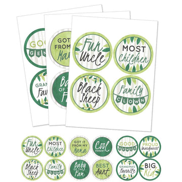 Big Dot of Happiness Family Tree Reunion - Gathering Party Funny Name Tags - Badges Sticker Set of 12