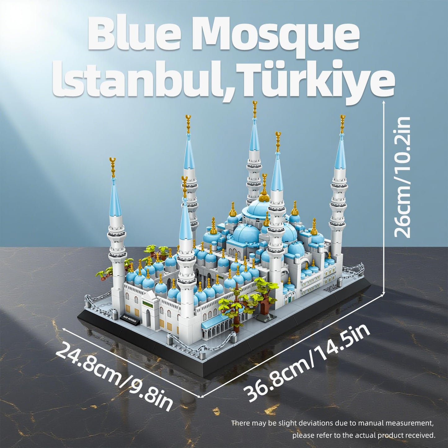 Myth Qholve Blue Mosque Building Block Set Istanbul Türkiye Sultan Ahmed Mosque Architecture Model Kit for Adults Educational Display Toy