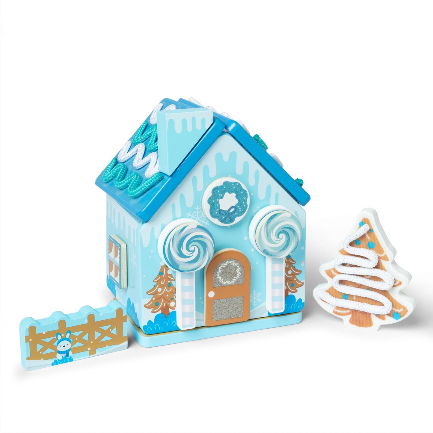 Melissa & Doug Winter Frost Wooden Gingerbread House Play Set for Boys and Girls 3+