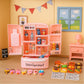 Miniature Food Play Set for Kids - Includes Refrigerator Freezer Ice Cream Drinks & Display Shelves Realistic Toy for Imaginative Play, for Toddlers