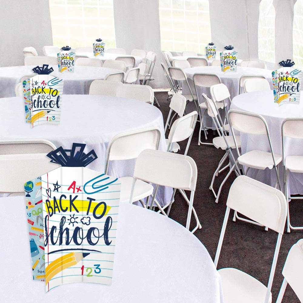 Big Dot of Happiness Back to School - Table Decorations - First Day of School Classroom Fold and Flare Centerpieces - 10 Count