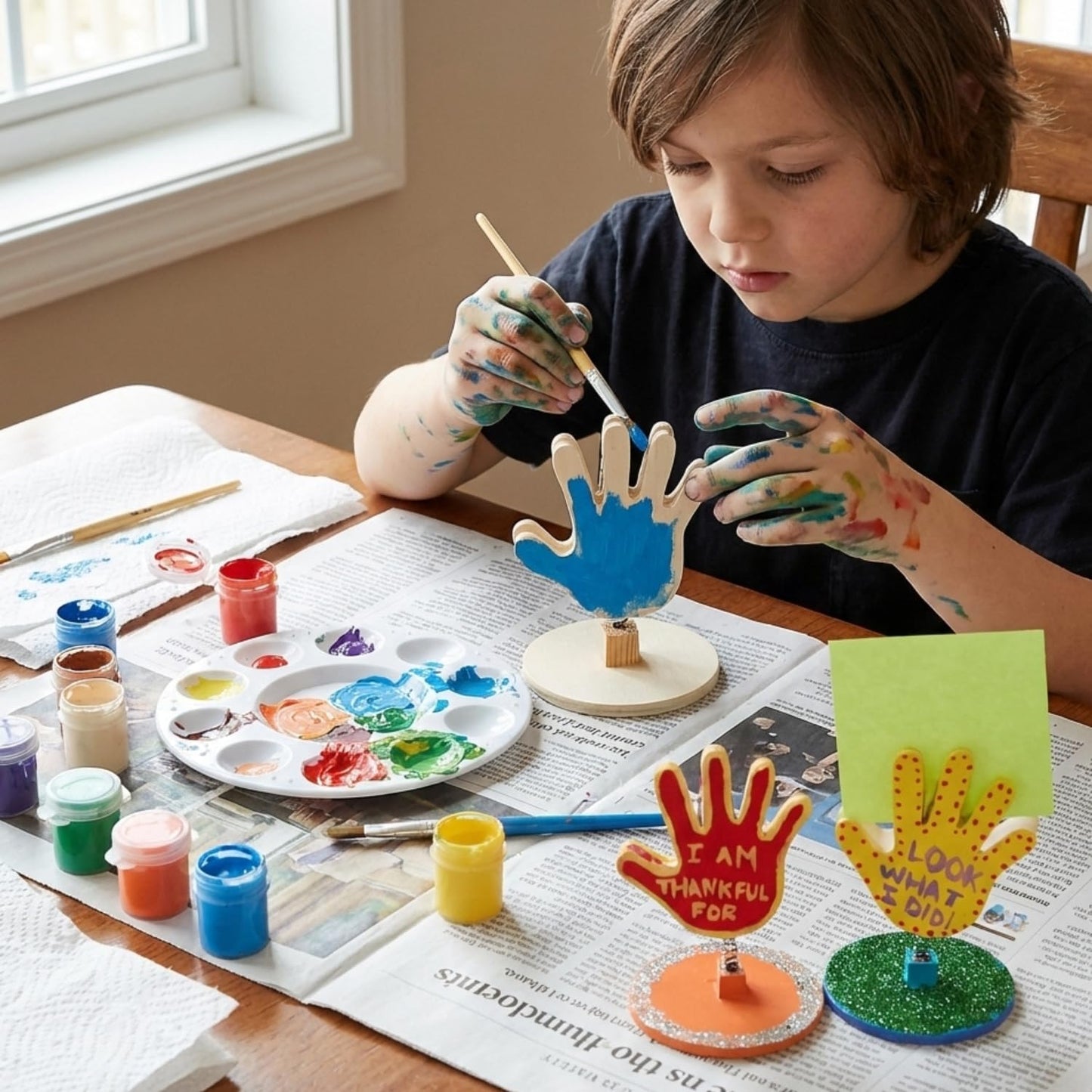 Do It Yourself Wood Praying Hands Note Holder - Crafts for Kids and Fun Home Activities