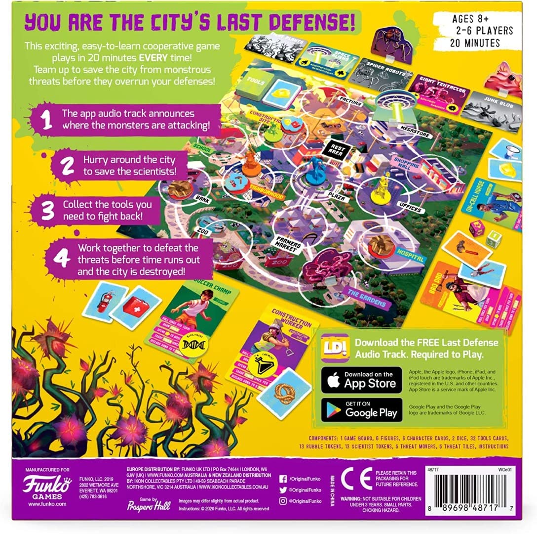Funko Games Funko Board Signature Last Defense Game - Light Strategy Board Game for Children & Adults (Ages 10+) - 2-4 Players - Collectible Vinyl