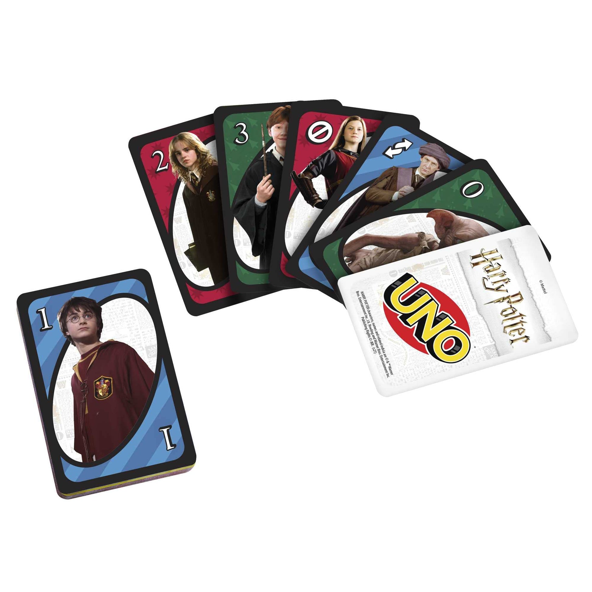 Mattel Games UNO Harry Potter Card Game for Kids, Adults & Parties, Collectible Deck Based on Popular Series for 2 to 10 Players