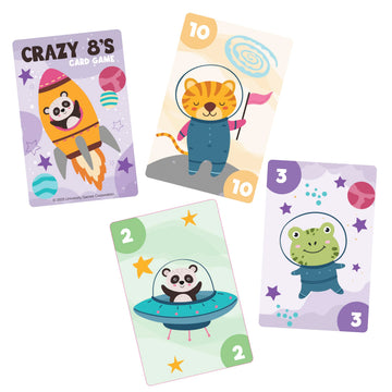 University Games Crazy 8s Card Game - Jumbo Size, Colorful Animal Cards for Kids Ages 4 and Up, Fun Family and Educational Game