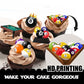 18pcs Glitter Billiards Dessert Cupcake Topper Sport Pool Ball Theme Decor Supplies Men Women Happy Birthday Decorations