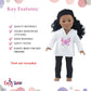 Emily Rose 18-inch Doll Clothes White Hoodie Sweatshirt and Stretch Blue Jeans - Casual Outdoor Clothing Outfit | Doll NOT Included | USA Business |