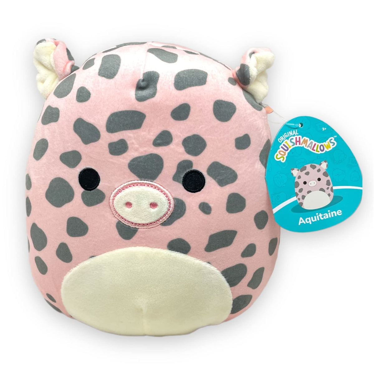 Squishmallow Official Farm Squad Pig Squishy Soft Plush Toy Animals Rare 2022 Release (Aquitaine Pig Pink with Gray Spots) (SQ22-8FAST-UCC)