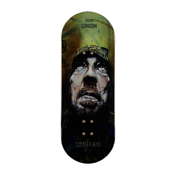 SOLDIER BAR Fingerboards Complete (5 Layer Canadian Maple 34mmx 98mm Deck) Finger Skateboards (+34mm Big Eagle Truck+Globular Wheels) (London)