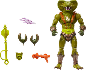 Masters of the Universe Masterverse Action Figure, New Eternia Kobra Khan, 7 Inch Motu Toy 30 Articulations, Camo Khan Alt Look with Accessories