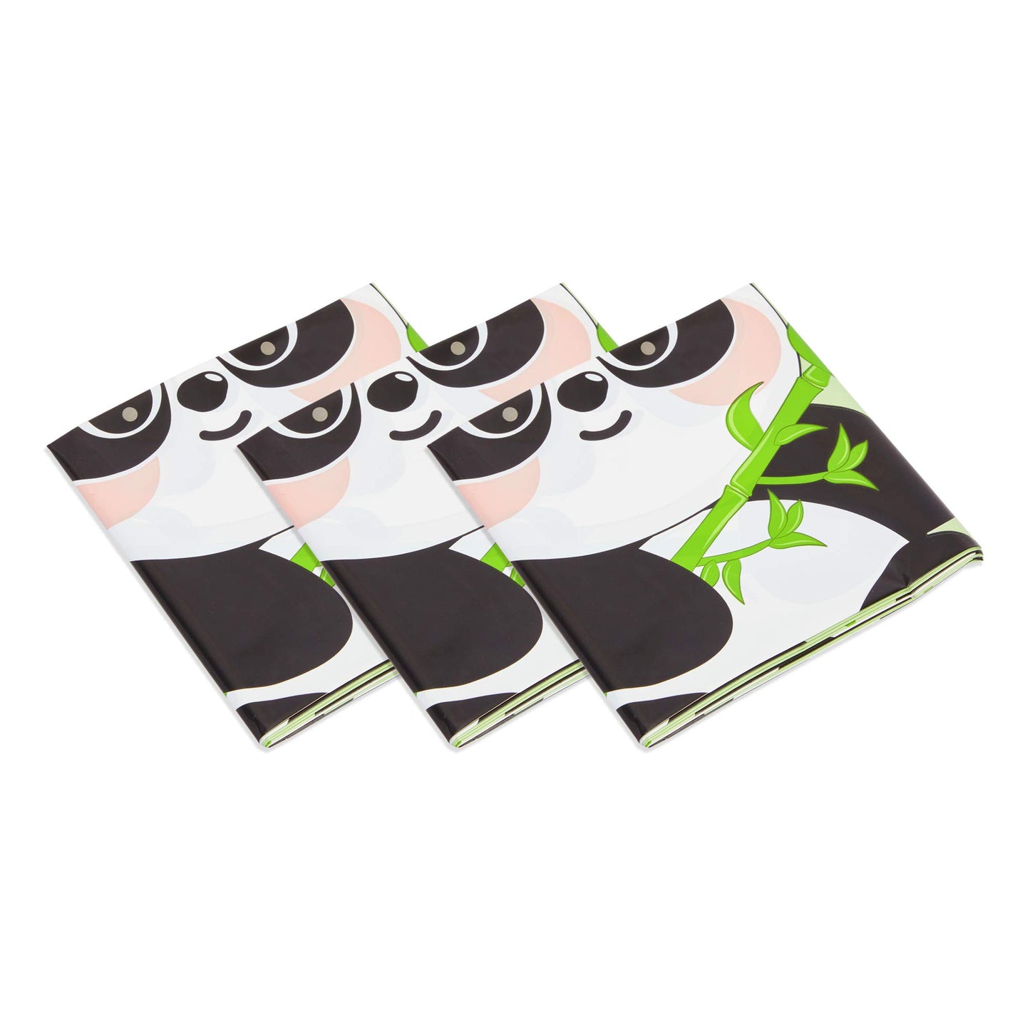 Blue Panda Panda Tablecloth - 54 x 108 in, Green, 3 Pack - Plastic Tablecloth - Disposable Table Cover for Panda Birthday Party Decoration & Theme