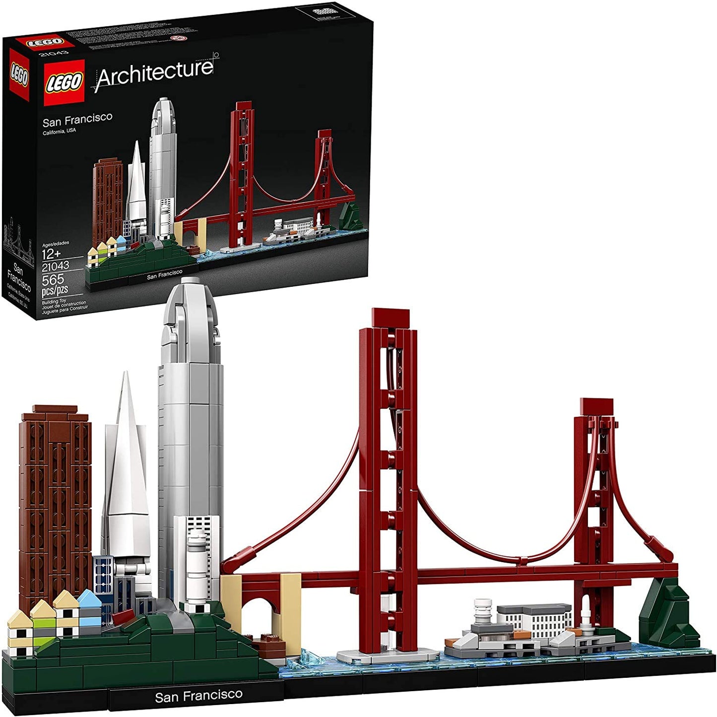 LEGO Architecture Skyline Collection 21043 San Francisco Building Kit Includes Alcatraz Model, Golden Gate Bridge and Other San Francisco
