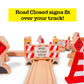 16 Pc Wooden Construction Signs and Traffic Cones - Construction Site Road Signs -Community Helpers Educational Preschool Street Track Accessories