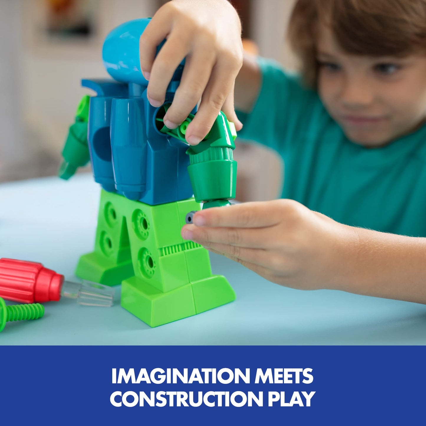 Educational Insights Design & Drill Robot - Construction Toys & Tools for Kids, Robot Toy Building Sets, Kids' Tool Set with Working Screwdriver, Take