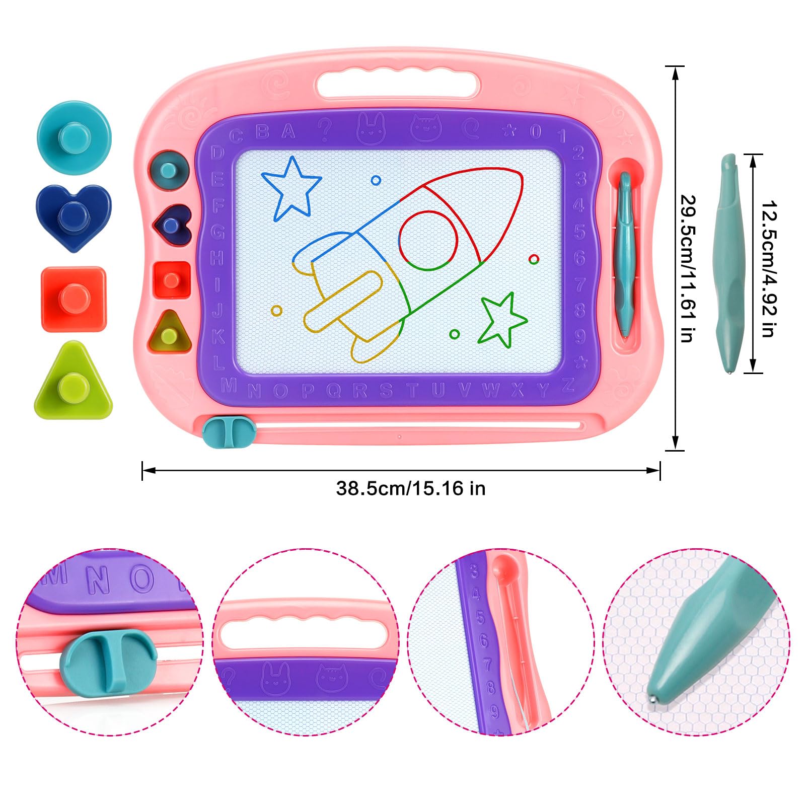 Wellchild Magnetic Drawing Board,Toddler Toys for Girls Boys 3 Year Old Gifts, Magnetic Doodle Board for Kids, Large Etch Magnet Sketch Doodle Pad
