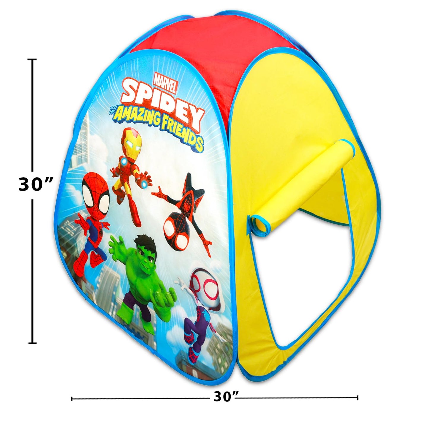 Spidey and Friends Pop Up Tent - Bundle with Marvel Play Tent Plus Stickers, More | Spidey and His Amazing Friends Tent for Kids, Toddlers
