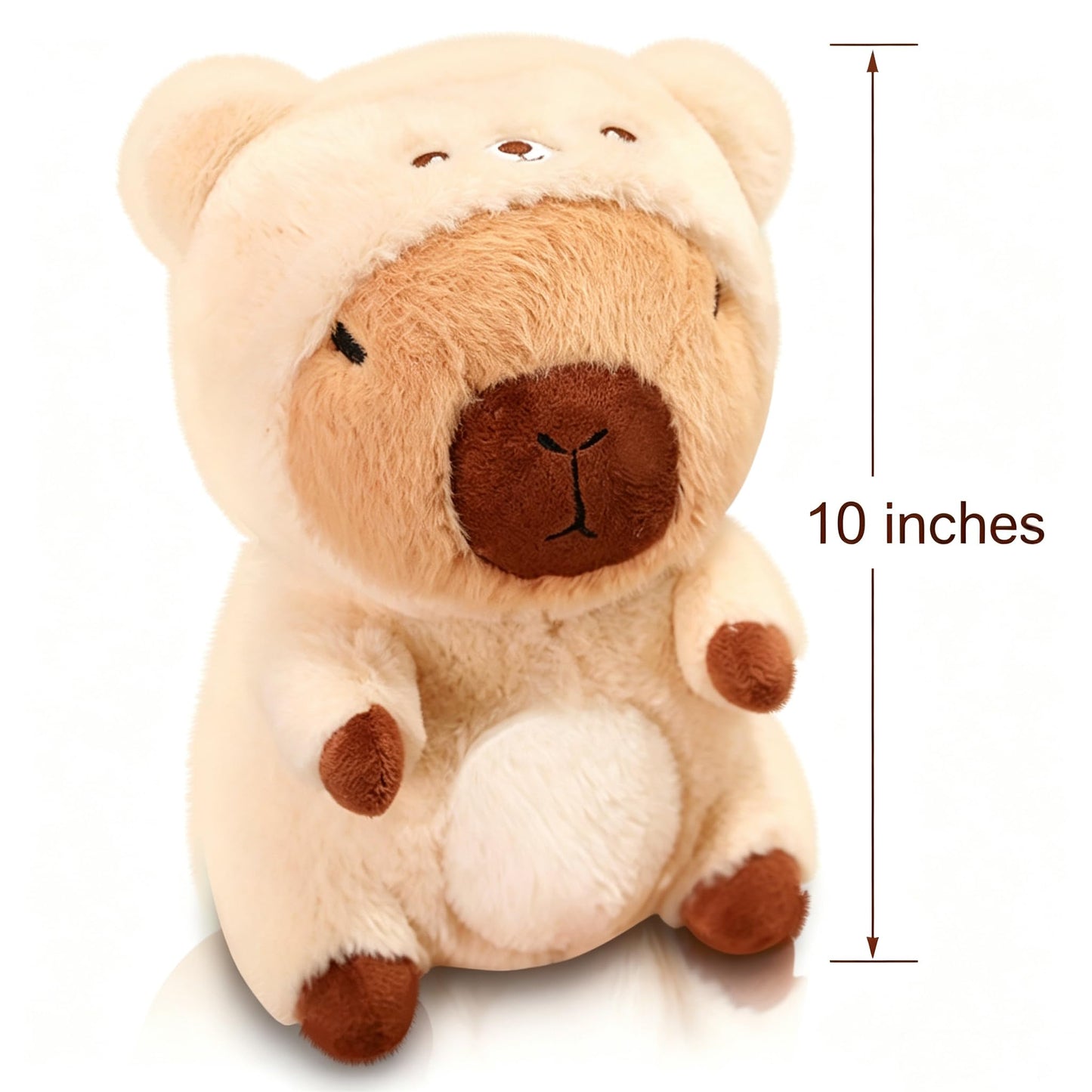 WUFUVAP Cute Capybara Plush Wearing Bear Costume Kawaii Capybara Stuffed Animal Soft Stuffed Capibara Toy Birthday Gifts Party Decoration for Kids