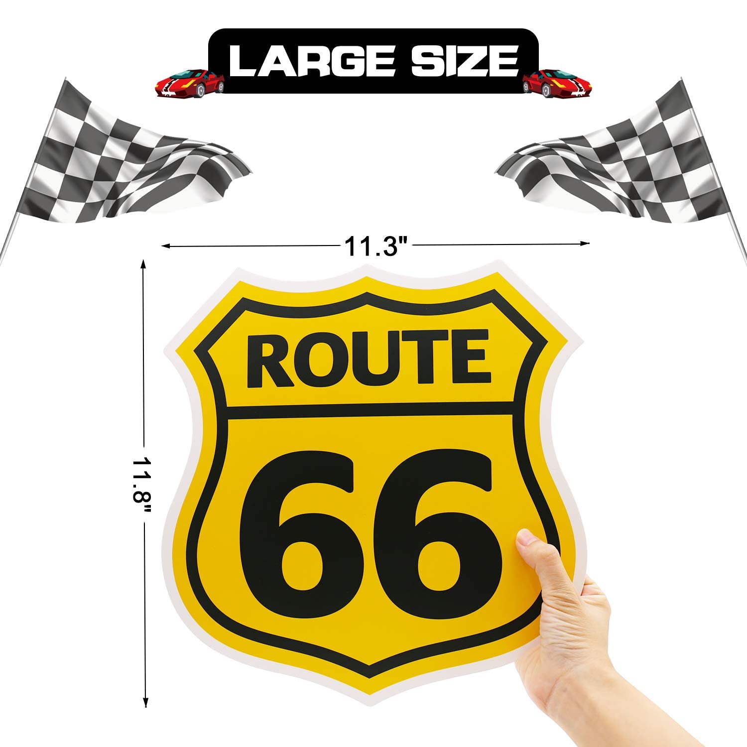 Huray Rayho Race Car Birthday Party Supplies Checkered Flags Racing Happy Birthday Party Signs Cutouts Cars Birthday Party Supplies Let's Go Racing
