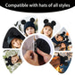 4 Pcs Magnetic Mouse Ears for Hats, Removable Magnet Minni Ear for Cap, Interchangeable Mouse Ears for Baseball Hat, Clip-On Hat Accessory, Adults