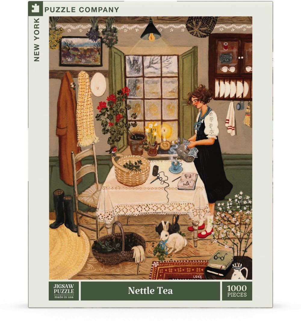 New York Puzzle Company - Loré Pemberton Nettle Tea - 1000 Piece Jigsaw Puzzle for Family Game Nights by Loré Pemberton