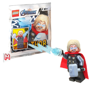 LEGO Super Heroes Avengers Minifigure - Thor with Mjolnir Hammer and Lighting Bolt (2020 Version)