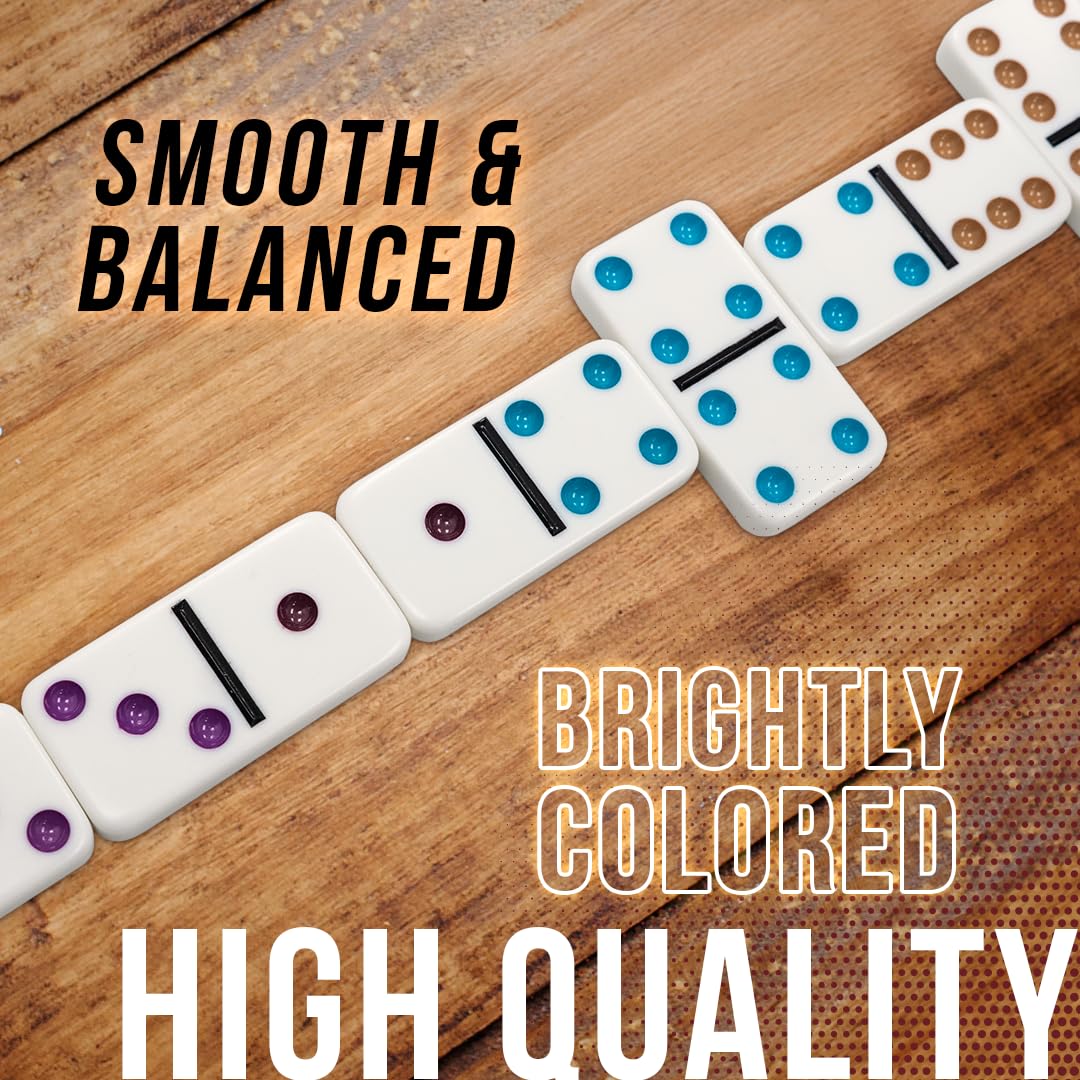 Front Porch Classics | Mexican Train Domino Set in Wooden Collector Box from Front Porch Classics for 2 to 8 Players Ages 8 and Up