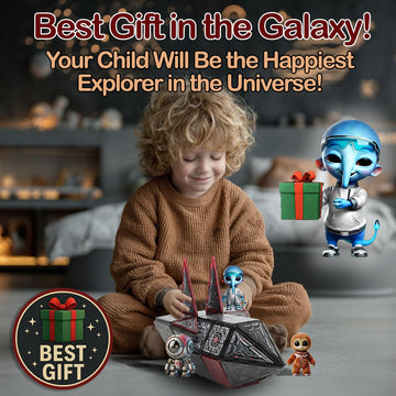 Little Pi Space Battleship Magnetic Tiles | Magnetic Blocks for Star Inspired Galactic Building | STEM Toys for Kids Age 3 4 5 6 7 8