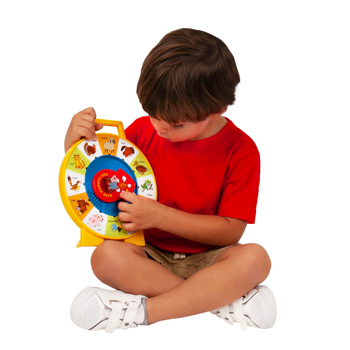 Fisher Price Classics - Farmer Says See 'n Say - Vintage Learning Toy, Sounds and Animals, Interactive Retro Game for Kids, Girls, Boys, Baby