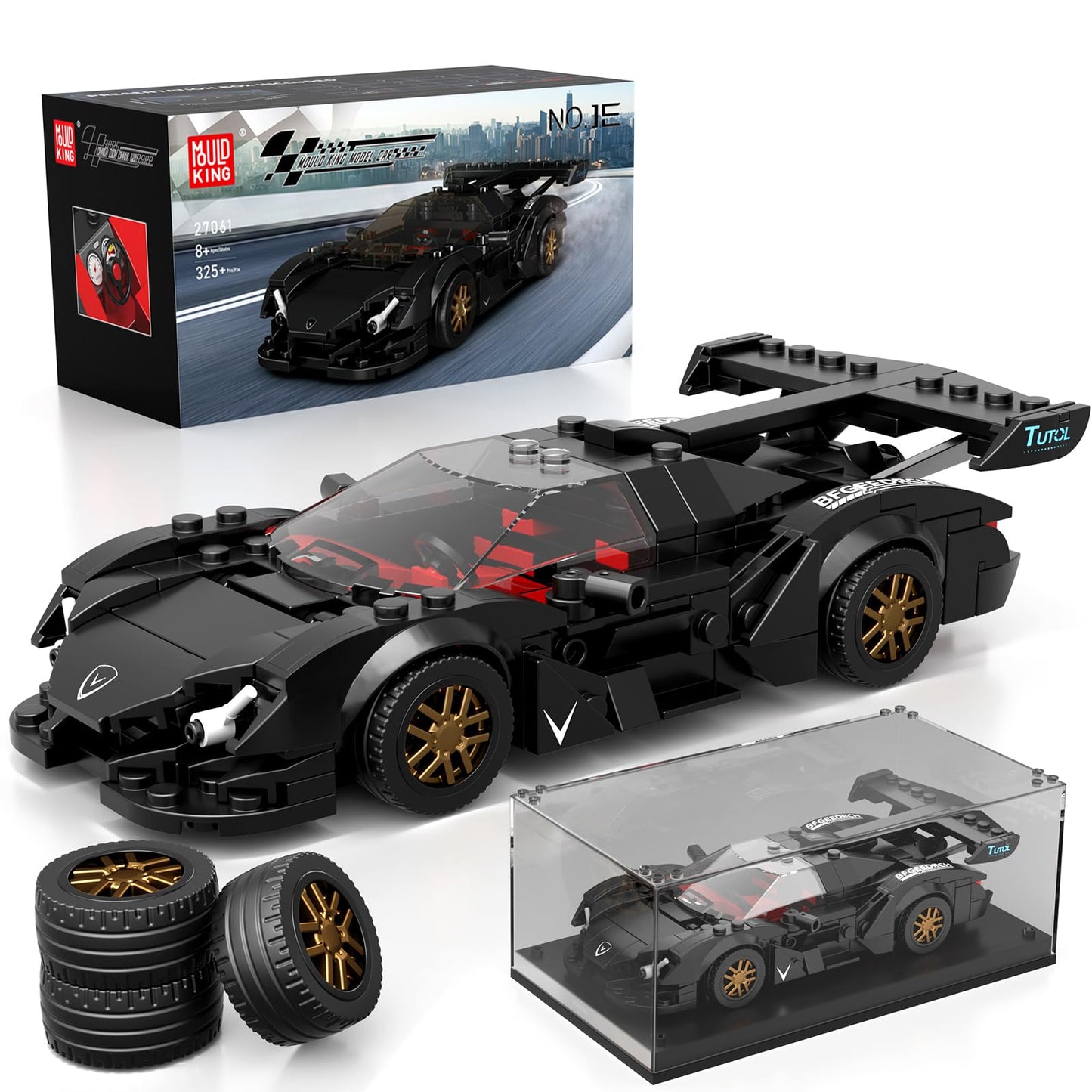 Super Sports Car Building Set with Display Case, 355 Pcs Toy for Ages 8+