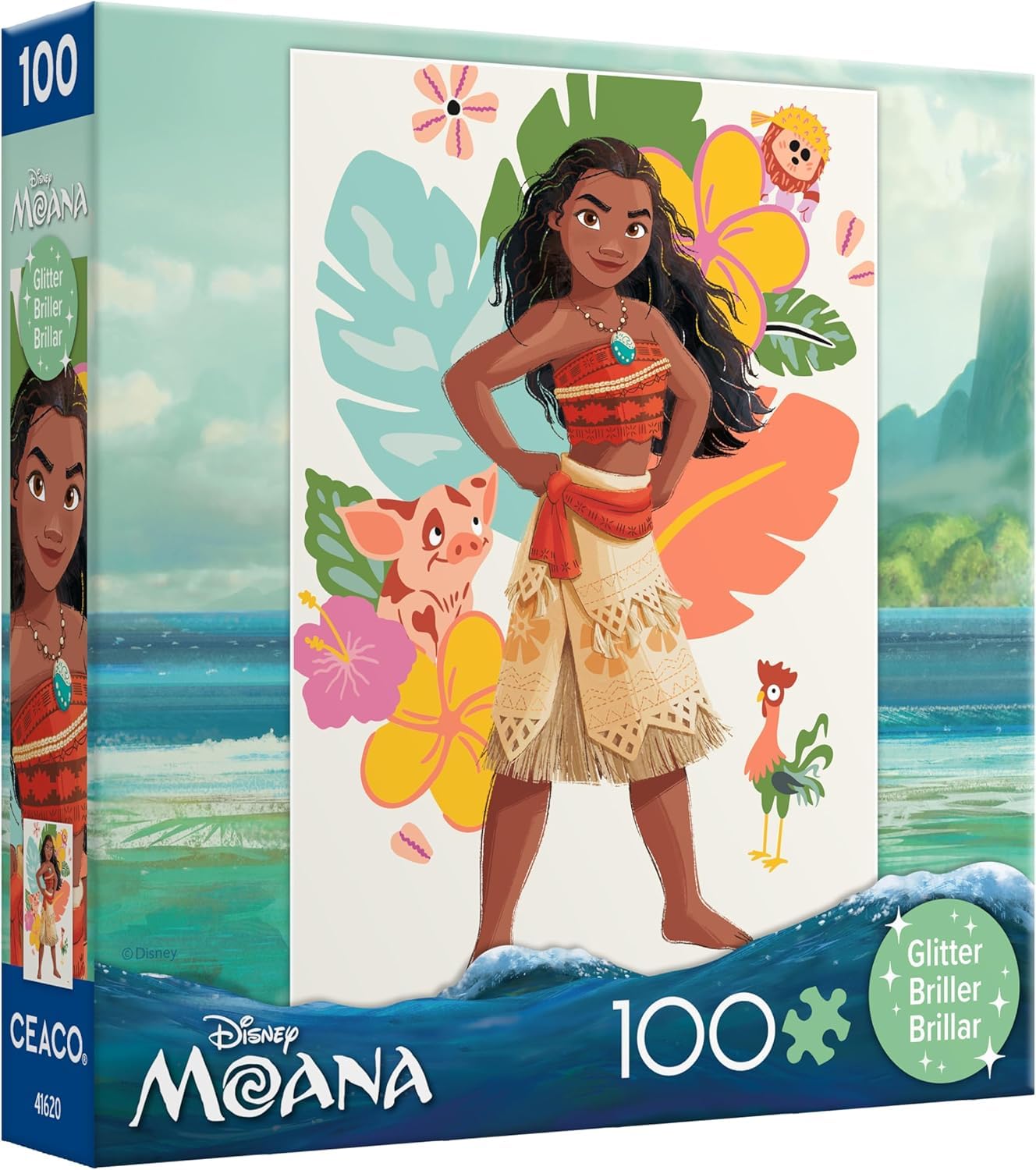 Ceaco - Disney - Moana - Glitter Puzzle - 100 Piece Jigsaw Puzzle