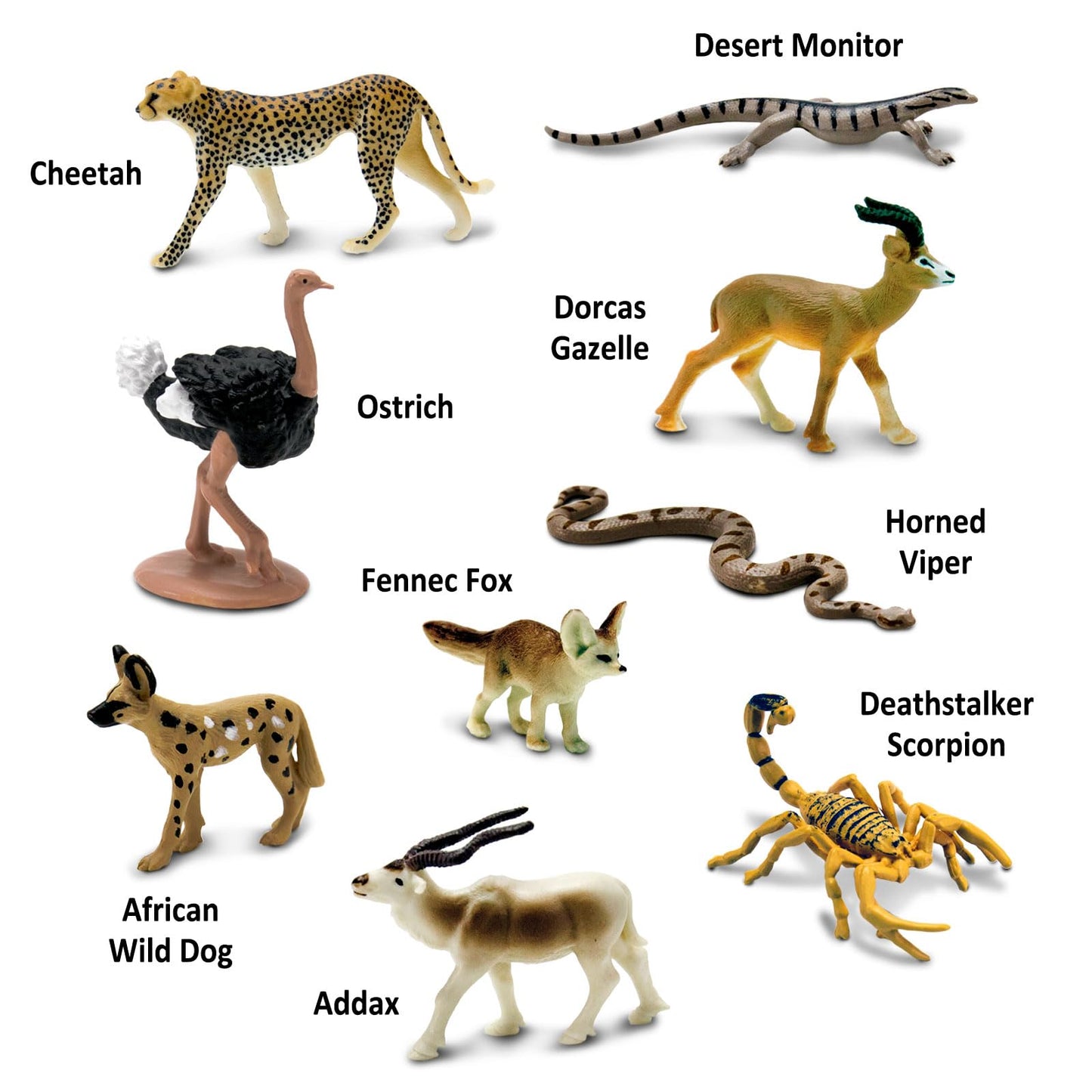 Safari Ltd. Sahara Desert Animals TOOB - 9 Mini Animal Figurines - Educational Toy Set for Boys, Girls and Kids Ages 3+