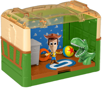 Disney and Pixar Minis Stackable Stories Toy Story Andy’s Room Toy, Detailed Movie Scene Case with 2 Mini Figures, Play Platform, Woody & Rex