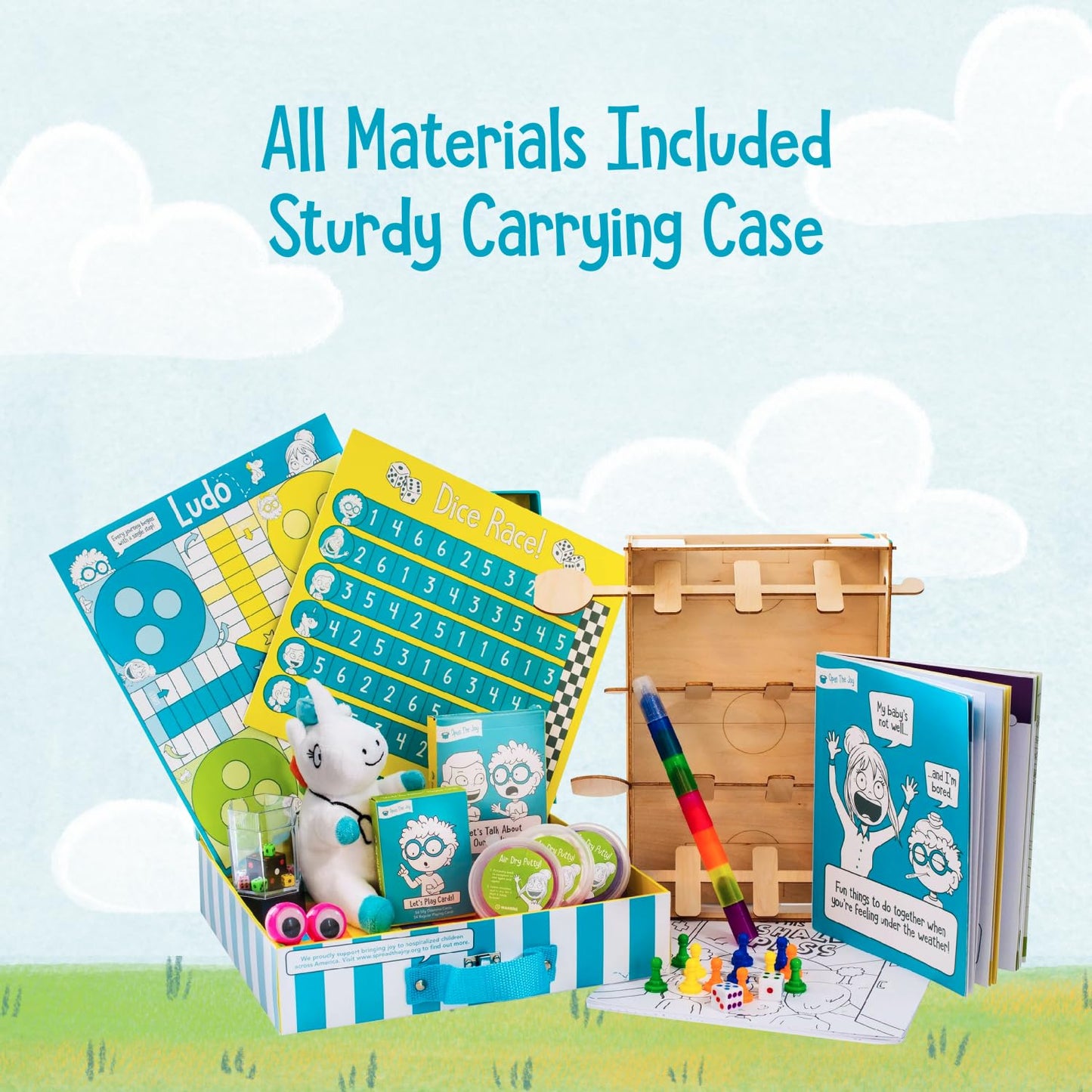 Open The Joy Feel Better Box - Get Well Soon Gifts for Kids, 50+ Fun Activities, Games & Toys - Kids Activity Gift Box with Crafts, Magic Tricks