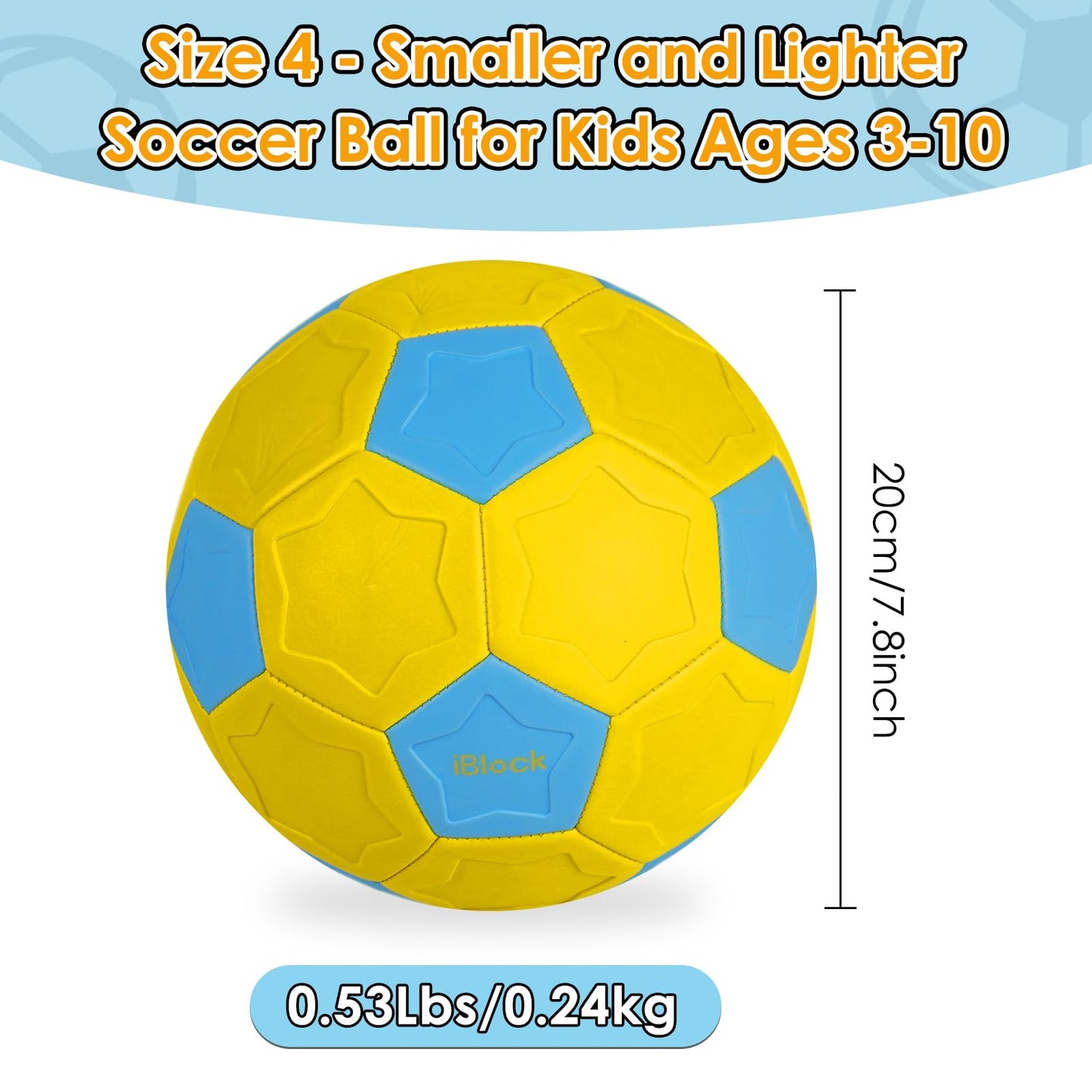 RORLAND Swerve and Curve Size 4 Soccer Ball,Soccer Training Ball with Special Panels to Play, Outdoor Indoor Activities Games, Kids Fun Football