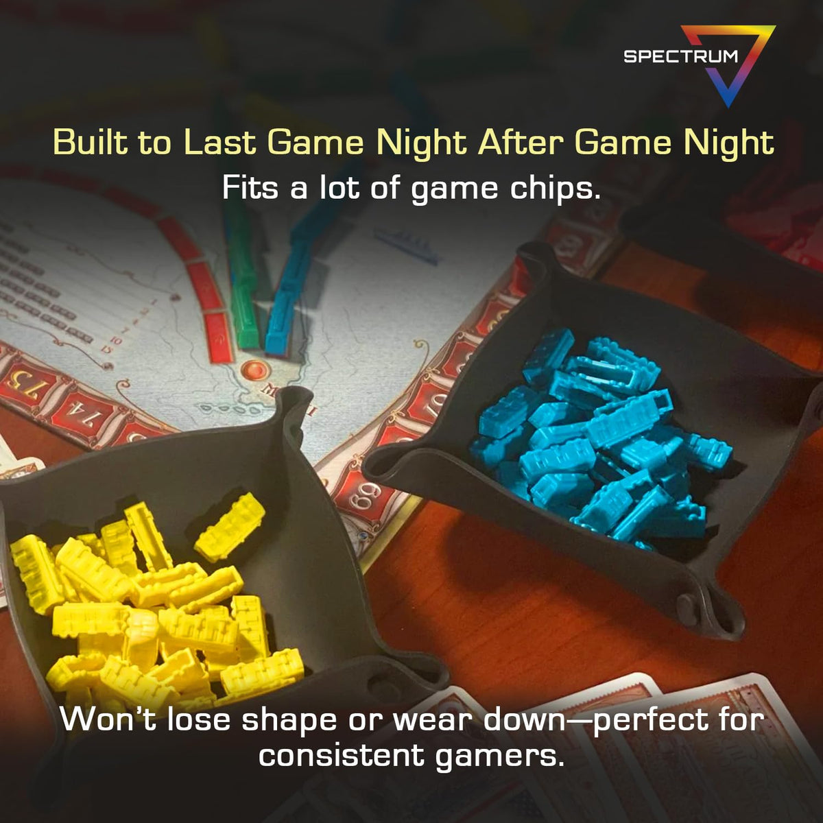 BCW Spectrum Bit Trays - Black Silicone Folding Trays for Board Game Organization