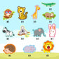 Omlisca Jungle Animal Lacing Cards for Kids 12 Packs Double Sided Sewing Kits Lion Wild Animal Sewing Cards Educational & Learning Activities Fine