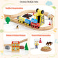 VEVOR 70PCS Wooden Train Set, with Magnetic Crane, Wood Train Track Toy for Kids Ages 3-8, Construction Crane Railway Set, Compatible with Major