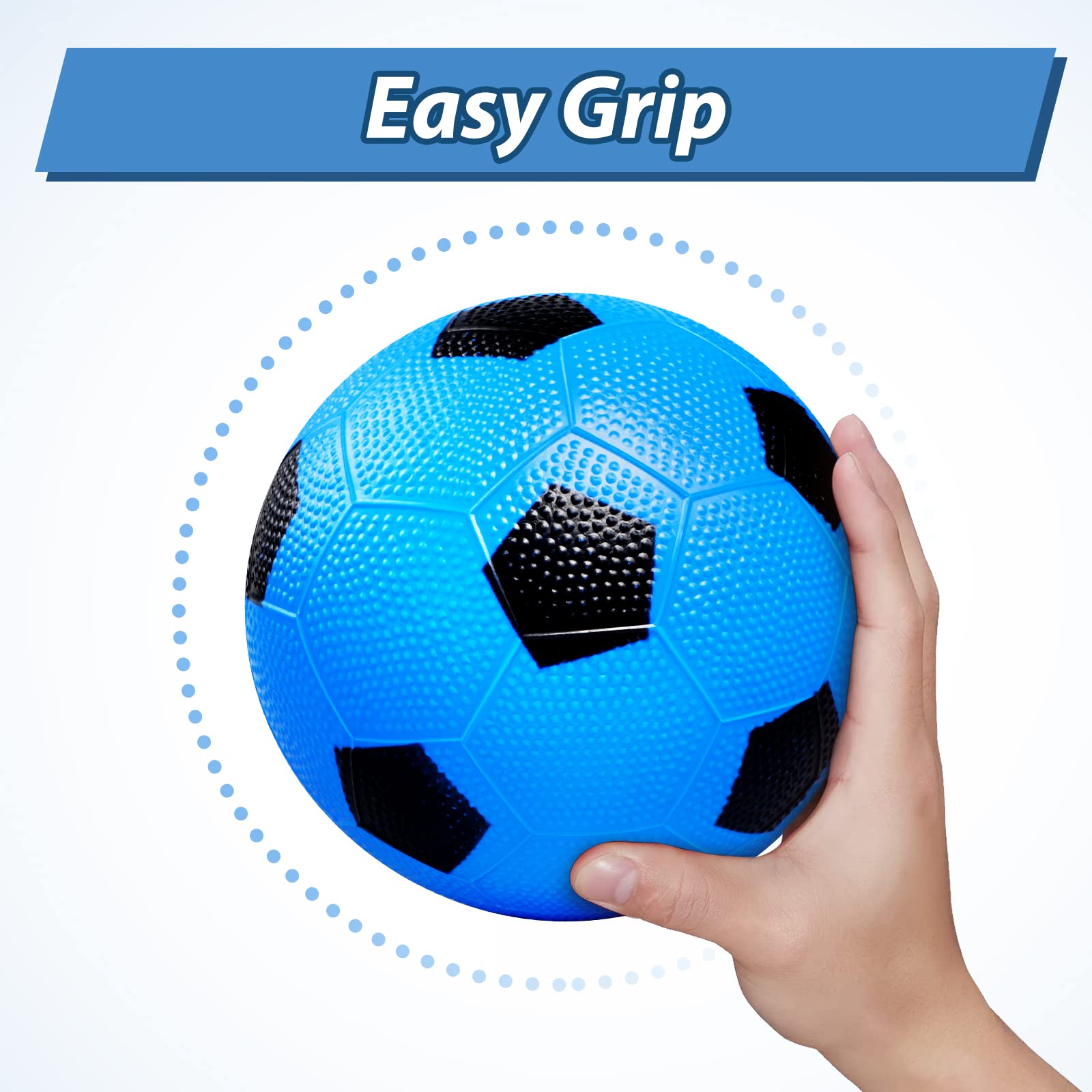 Anzmtosn 6" Small Kids Mini Soccer Balls Sports Toys, PVC for Beach Pool & Inflatables, Soft Balls (3 Pack)