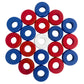 32 Red and Blue Carrom and Pichenotte Board Game Rings (Large Rings - 1 1/4 inch Diameter (3.2cm))