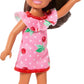 Barbie Club Chelsea Small Doll, 6-Inch Lula with Brunette Hair Wearing Removable Cherry-Print Dress & Sandals