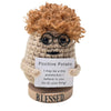 Jpaklpe Positive Crochet Potato, Handmade Desk Decor Gift with Wooden Stand